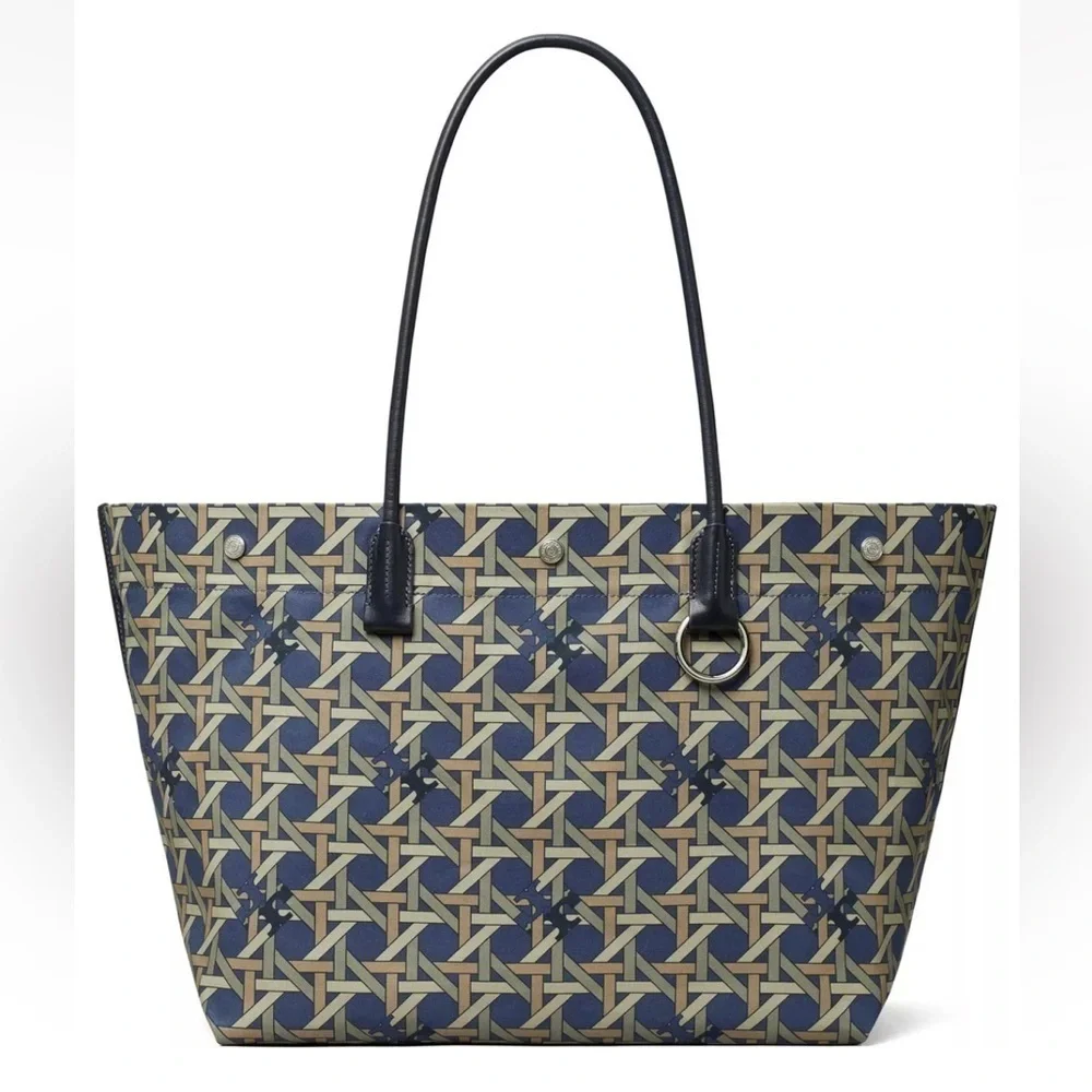 New Tory Burch basketweave Print tote bag